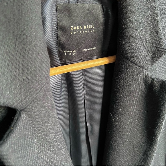 Zara | Navy Single Button Coat - Picture 4 of 5